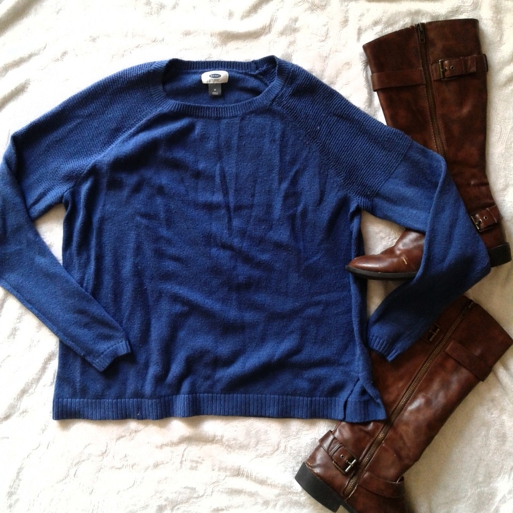 Old Navy Women's Sweater, Medium, Blue, Crew Neck